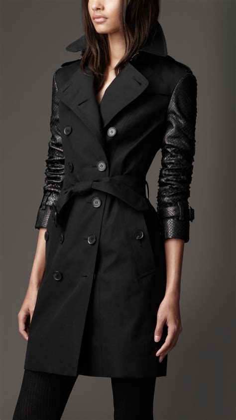 trench coat burberry feminino|Long Gabardine Hamilton Trench Coat in Black .